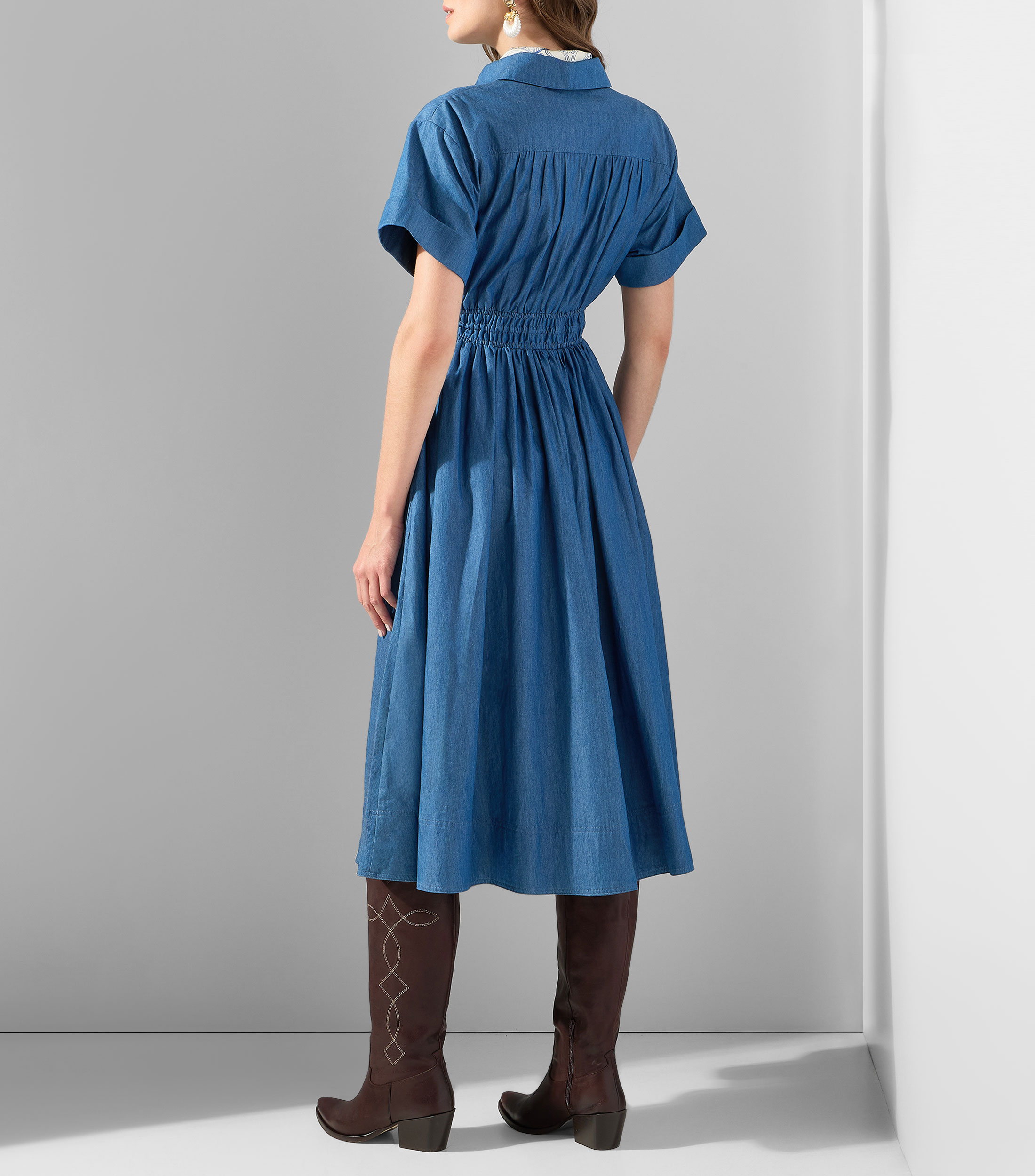 Vestido largo liso Mujer